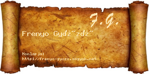 Frenyo Győző névjegykártya